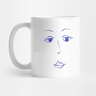 Over It Face Line Drawing Mug